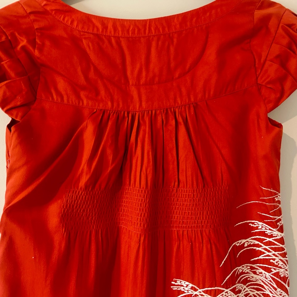 Anthropologie Floreat Fire’s Path Exotic Floral Embroidered Cap Sleeve Dress Sz2 - Picture 11 of 14